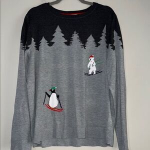 EV1 from Ellen DeGeneres Skiing Critters Crewneck Sweater Women's XXXL